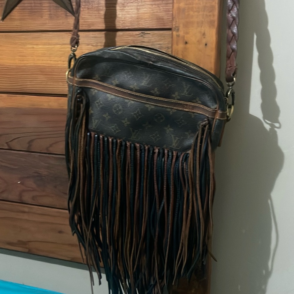 Vintage Boho Fringe Crossbody authentic Louis Vuitton
